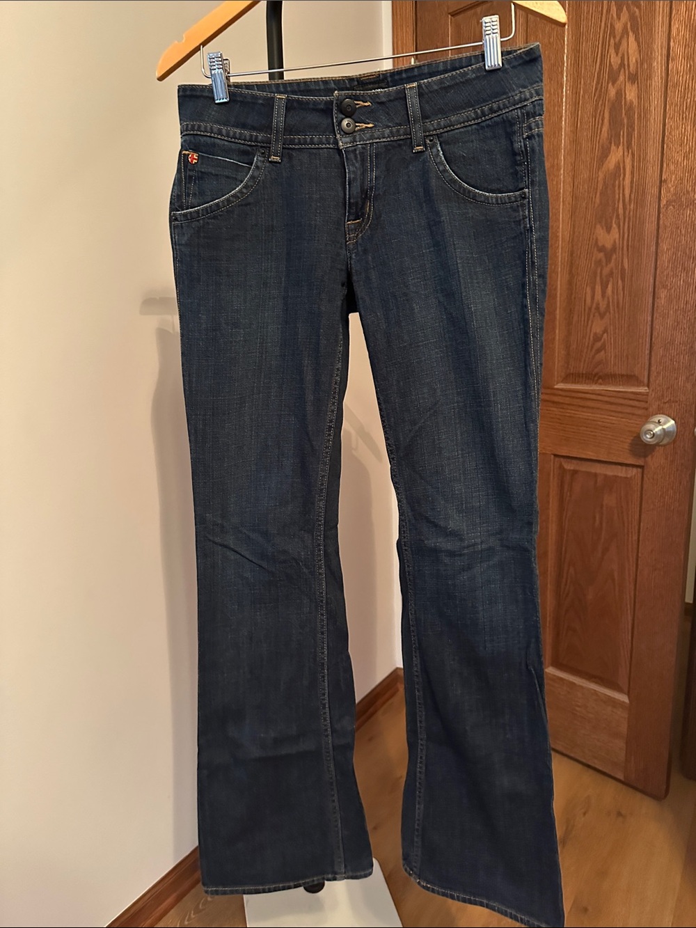 Hudson Jeans Navy Flare Wide-Leg Jeans, size 28